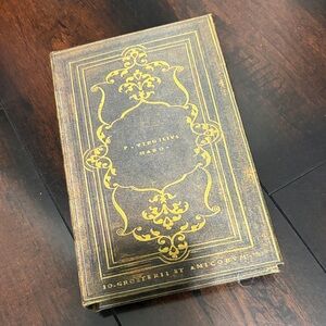 Faux Book Storage Home Accents Brown and Gold Decorative Vintage Look